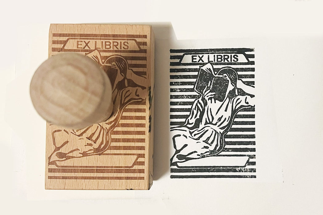 ExLibris Stamp "Reclining Reader"